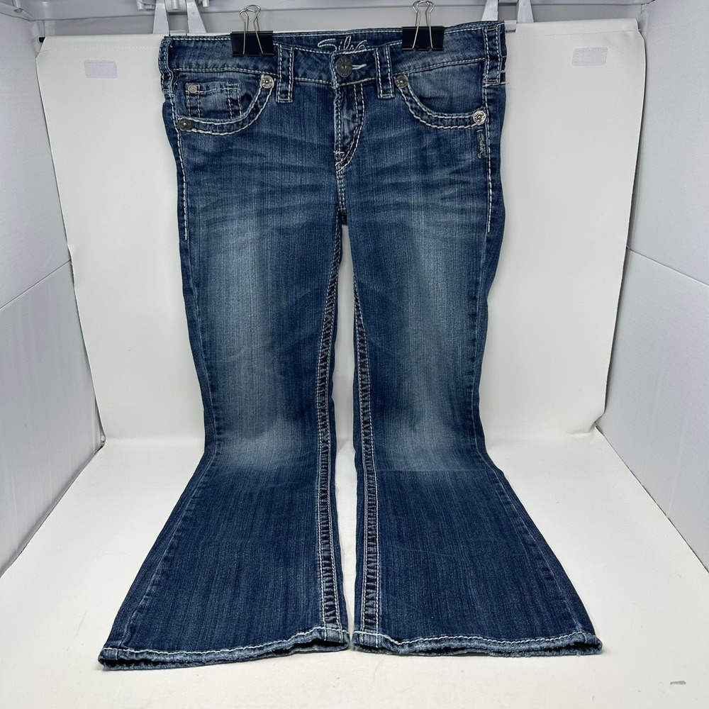 Silver Jeans Co. Bootcut Women 29 Blue Aiko Mid Rise Contrast Stitching